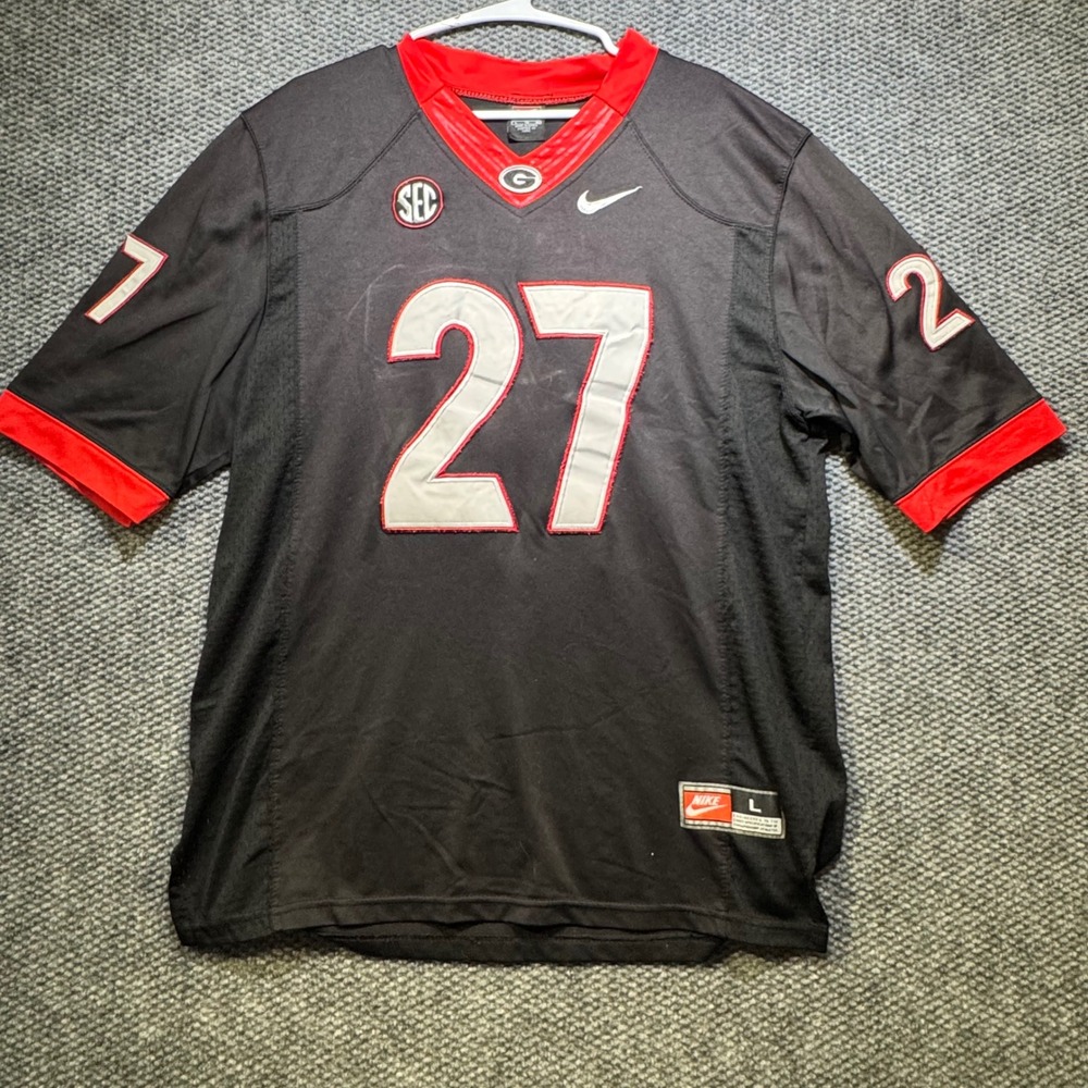 Nike Georgia Bulldogs Nick Chubb 27 Football Jersey Black Mens Large SEC Jersey